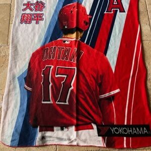Angels Shohei Ohtani Red and Blue Baseball Blanket